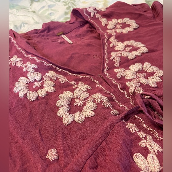 Free People Dress Fable Embroidered Midi in magenta combo - Picture 4 of 8